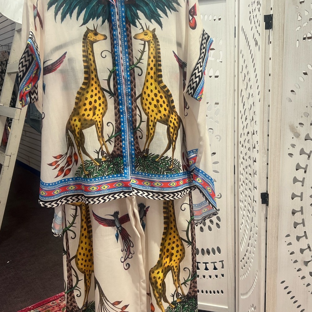 Giraffe Print Kaftan Pant Set